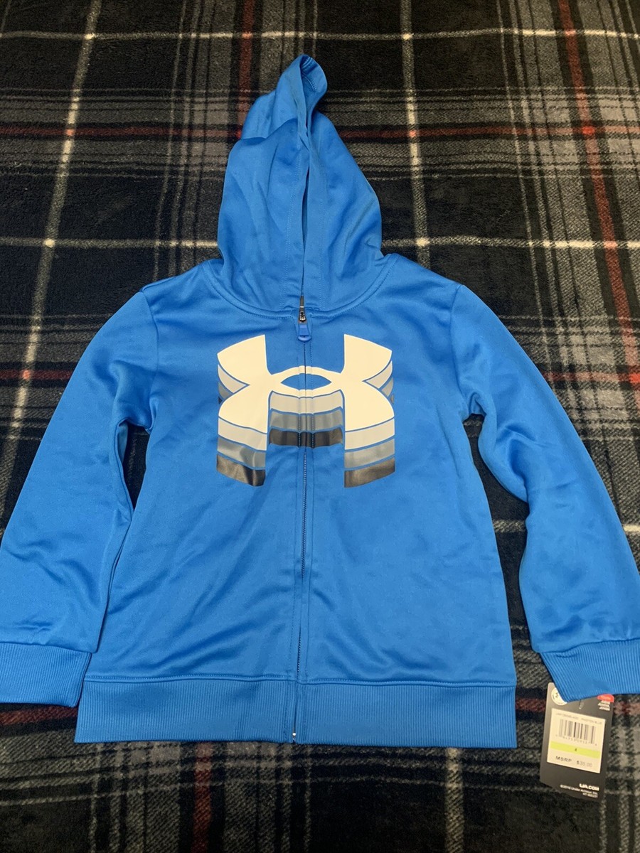 Under Armour Boys Youth Full Zip Hoodies Size Blue Brand New