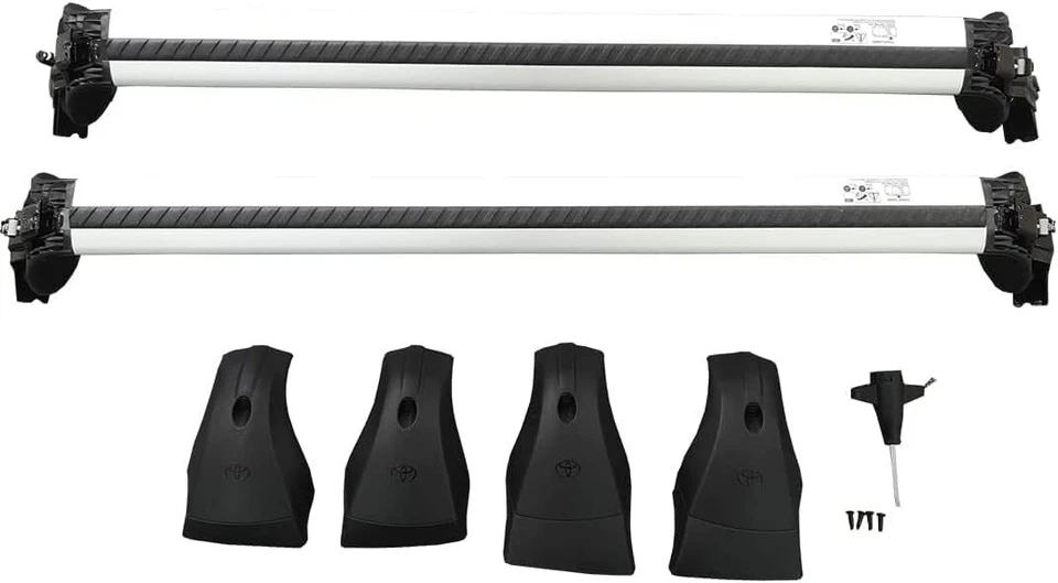 Barras transversales de riel de techo de aluminio plateado para Toyota Corolla Hatchback 2019-2025 Foto 2 de 4