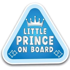 Magnet Me Up Little Prince Baby On Board Car Magnet Decal, 5 Inch, Blue