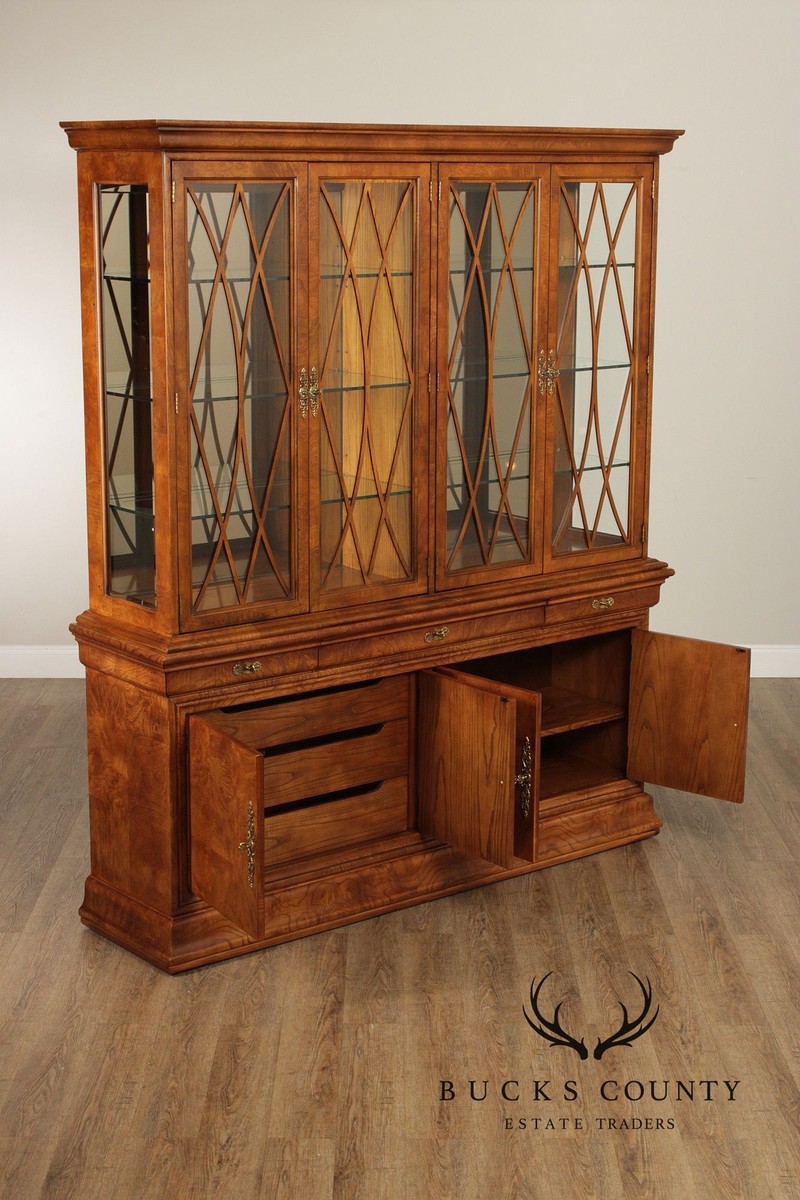 Henredon Charles X Burlwood China Display Cabinet | eBay