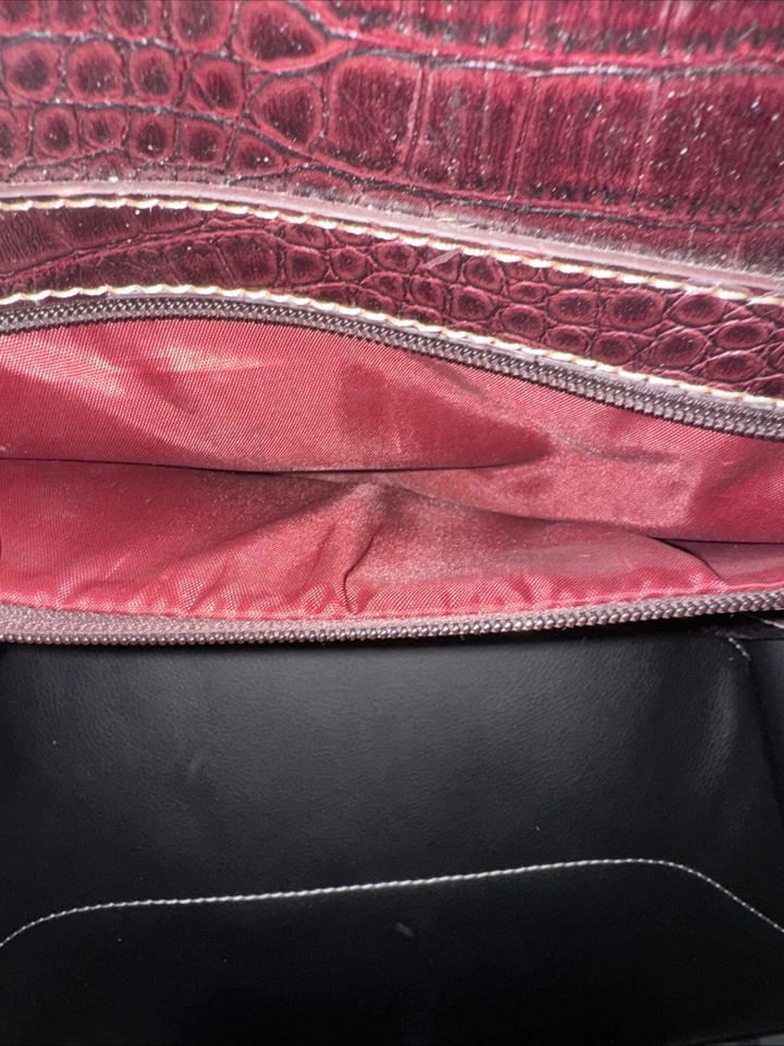 Сумка с короткими ручками дамская East 5th коричневая компьютерная дорожная спортивная сумка аллигатор крокодил большая GR72 - Изображение 4 из 4