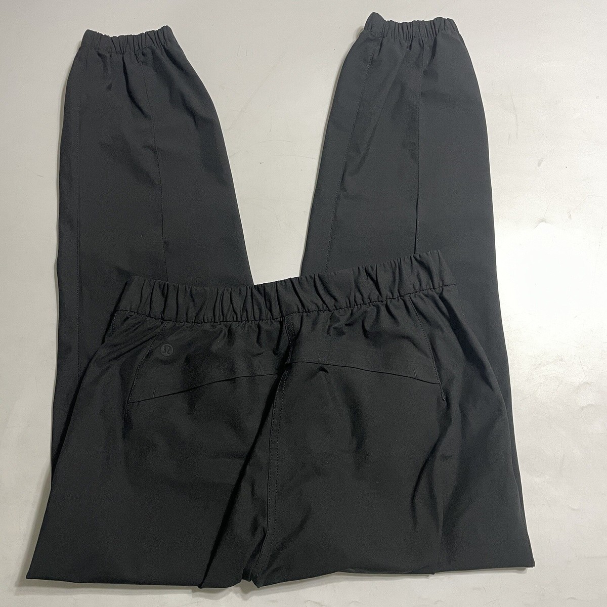 Lululemon Womens Pants elastic waist pleated Jogger Hem Black Sz