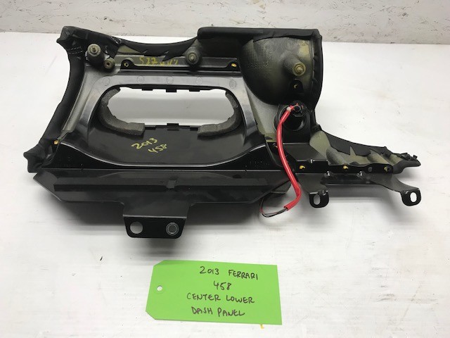 13 FERRARI 458 F142 OEM BLACK LEATHER CENTER LOWER DASH PANEL 10-15