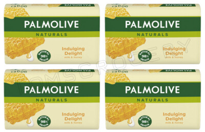 4 PALMOLIVE INDULGING DELIGHT Milk & Honey Pampering Bar Soap 90g