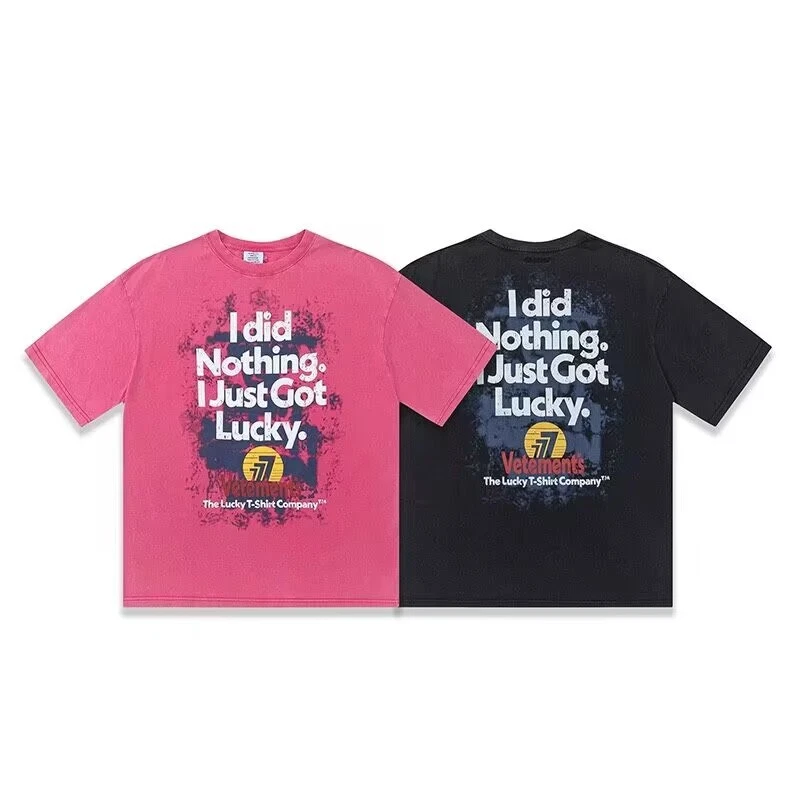 Man I Just Got Lucky Vetements Short Sleeve T-shirt | eBay