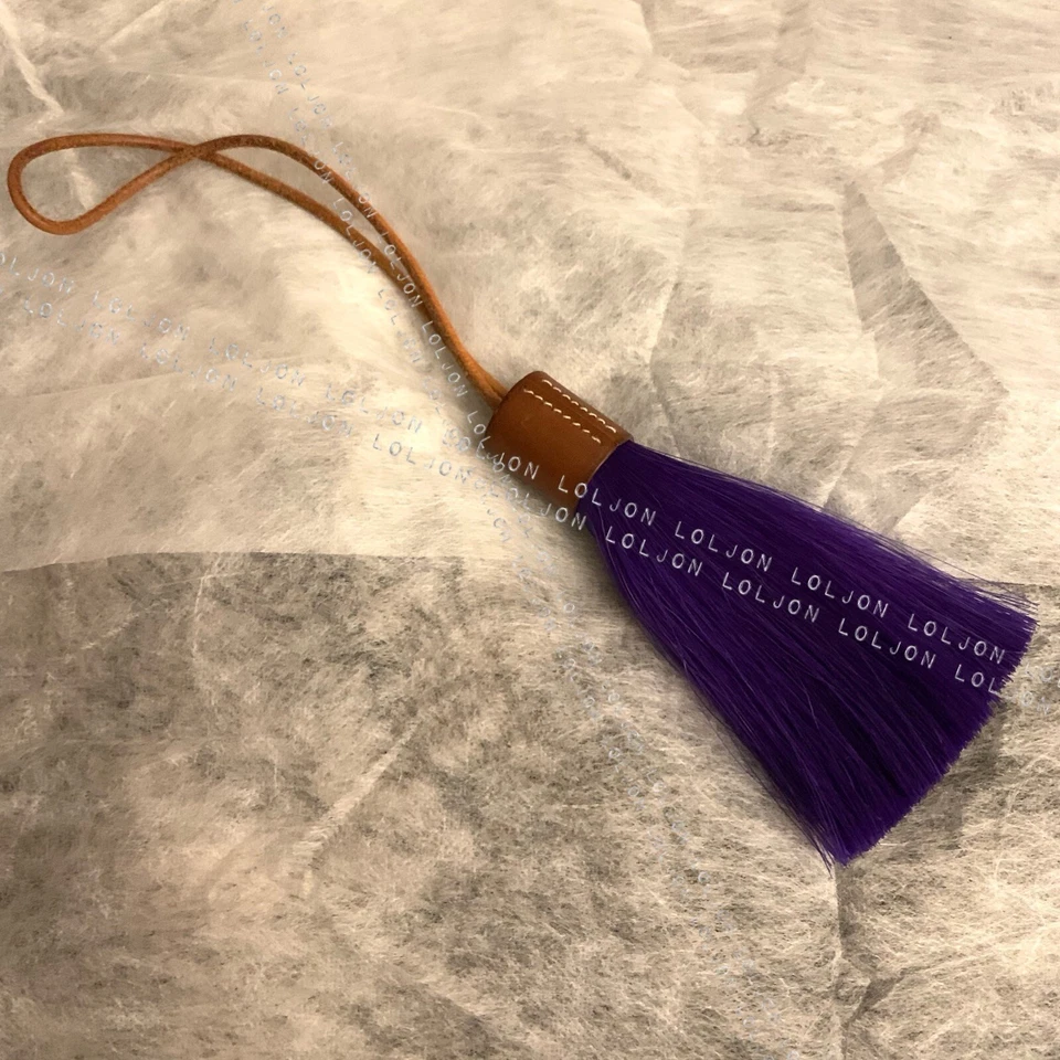 Hermes Barenia Crin de Caballo Pom Pom Crin De Cheva Borla Bolso Dije MUY Raro AZUL Foto 4 de 4