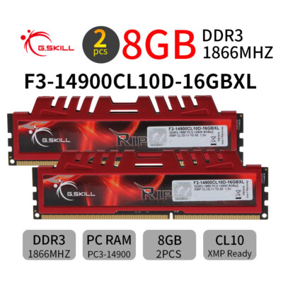 G.SKILL Ripjaws X 16GB 2x 8GB DDR3 1866MHz PC3-14900U 240Pin Arbeitsspeicher RAM