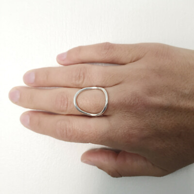 Handmade Neptune Sterling Silver OvaL Ring 8pm Jewellery Made in Australia