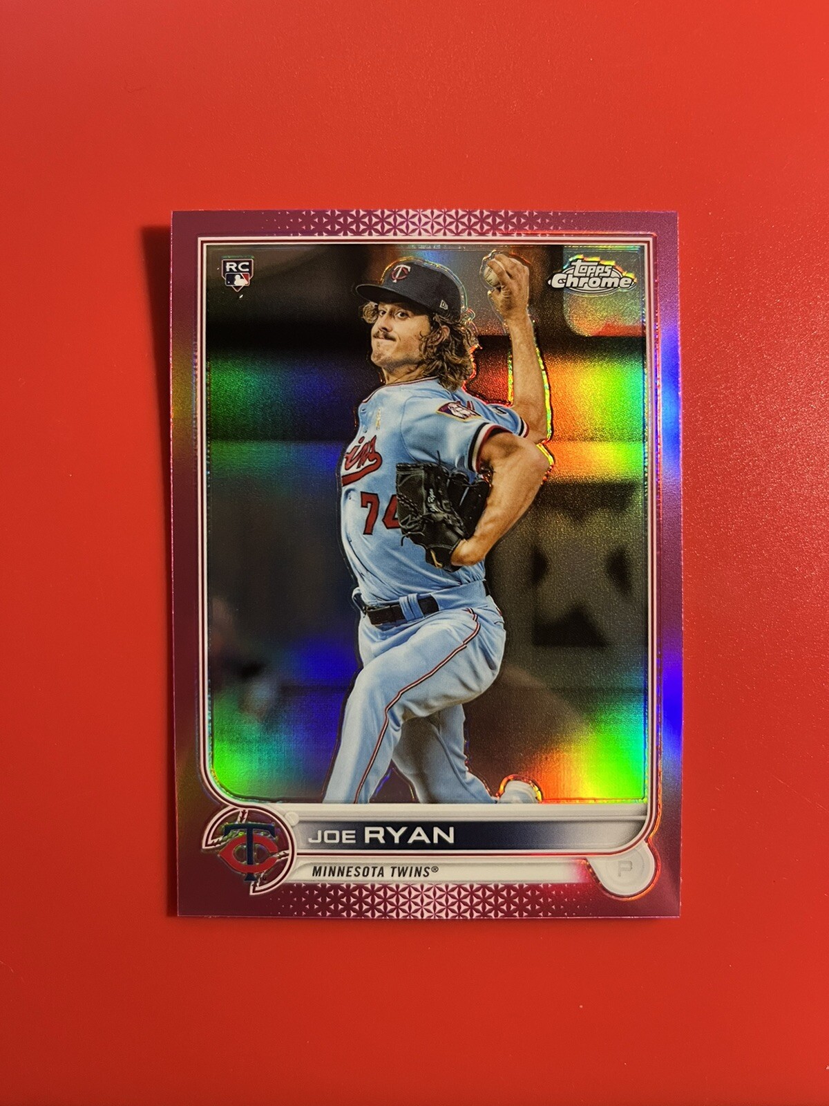 2022 Topps Chrome #48 Joe Ryan RC Rookie Pink Refractor Twins