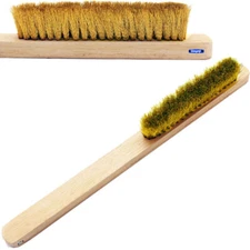 Brass Hand Brush Crimped Wire Wood Handle 8-1/2" Cleaning Polishing Jewelry