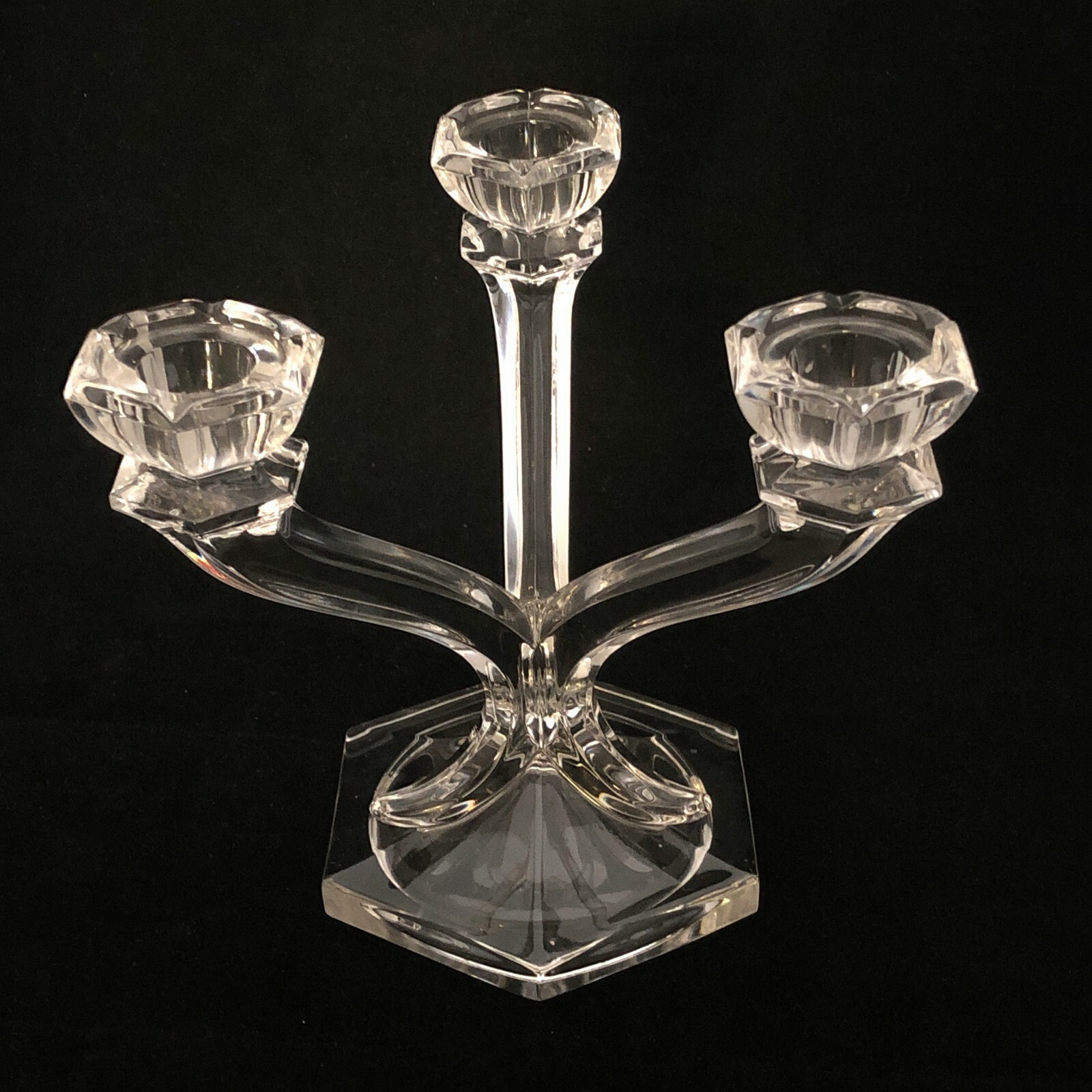 Portebougie conique candélabre cristal noble excellence 3 lumières