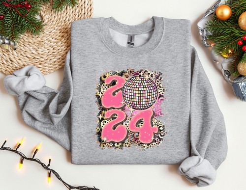2024 Sweatshirt, New Year Hoodie, Oversize Crewneck, Christmas Gift - Picture 2 of 10