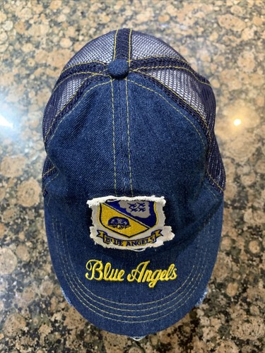Navy Blue Angels denim dad hat cap Trucker Quality Pilot Jet Formation Mesh - 第 6/8 張圖片