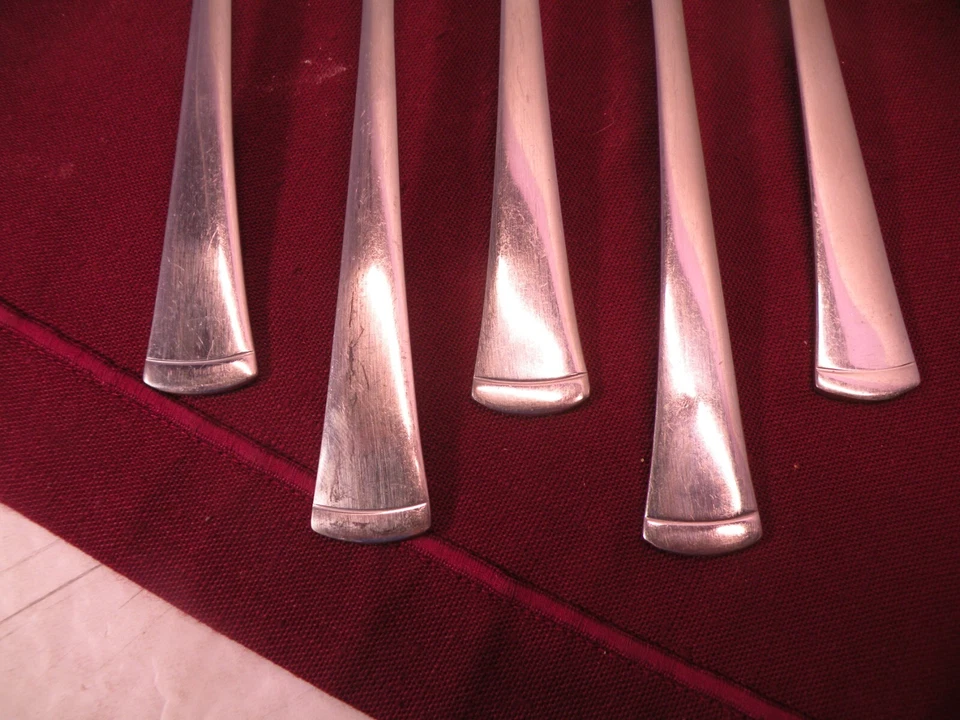 Set Of 5 Stainless Dinner Forks Pfaltzgraff Atrium Flatware 8 3/8" - Image 3 of 4