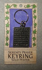 Pewter Serenity Prayer Keychain 1 1/2" tall New