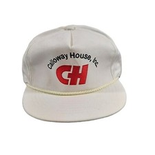 Vintage Calloway House Inc. White Trucker Buckle Hat Peter E. Kleine Co. USA