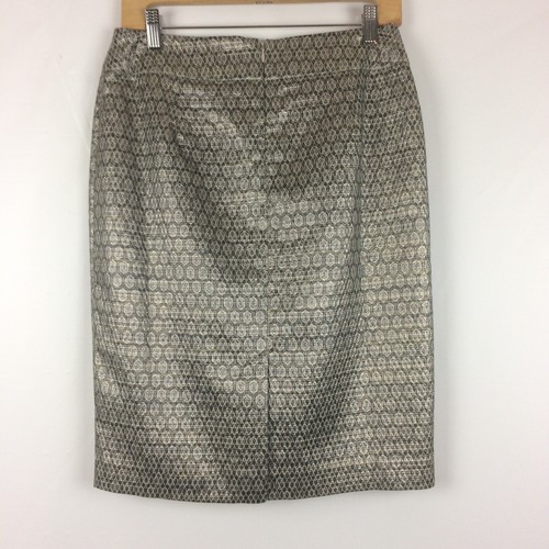 Charter Club Pencil Skirt Metallic Geometric Size 6P Petite Back Zipper Lined - Picture 5 of 12