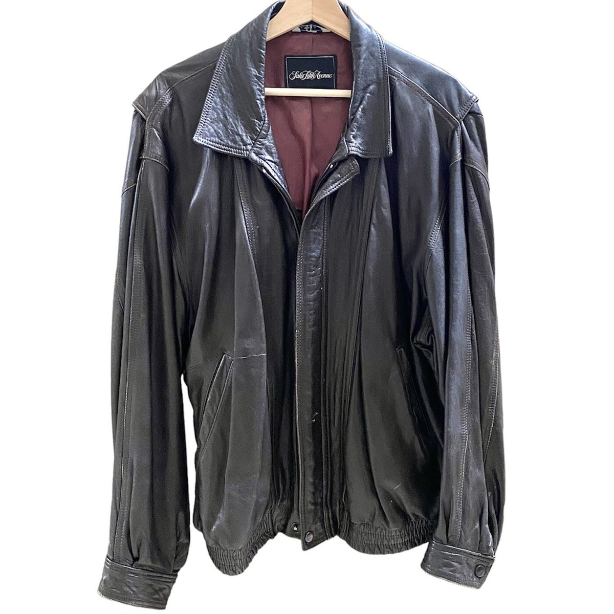 VINTAGE SAKS FIFTH AVENUE NETO LEATHER JACKET MEN'S SIZE 46 VINTAGE SAKS FIFTH AVENUE NETO LEATHER JACKET MEN'S SIZE 46