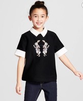 Victoria Beckham For Target Girl's Rabbit, Bunny Collared Tee, Topm7-8nwt Victoria Beckham For Target Girl's Rabbit, Bunny Collared Tee, Topm7-8nwt