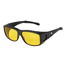 Night Driving Glasses Anti Glare Yellow Lens Wrap Around Sunglasses Polorised