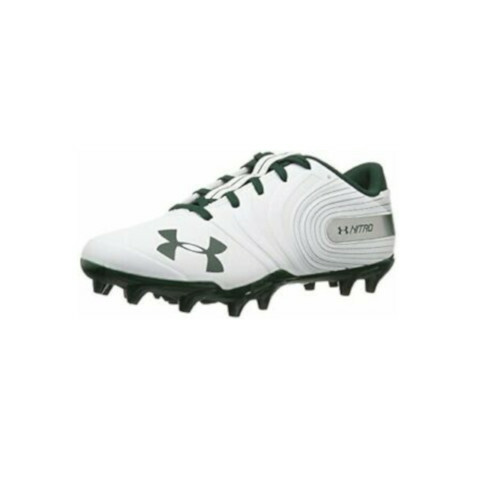 green and white under armour football cleats