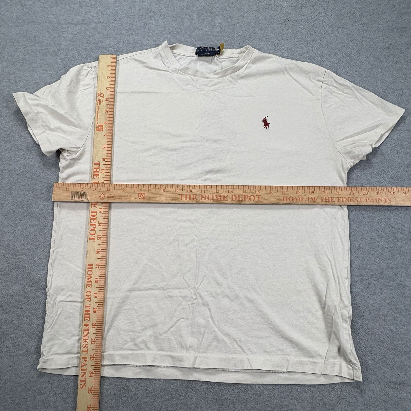 Polo Ralph Lauren Big Pony Back Graphic T Shirt Cream Mens Medium Classic Fit thumbnail 4