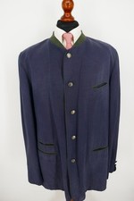 Schneiders Trachten Janker Gr.110 Seide Leinen Mix Anthrazit Blau Top Zustand