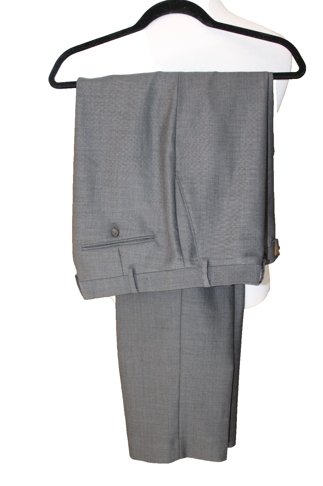 Ralph Lauren Men Gray Dress Pants SZ 38W/34L Straight Leg Flat Wool Blend