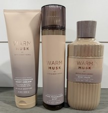 NEW Bath Body Works WARM MUSK 3pc Set FREE SHIPPING