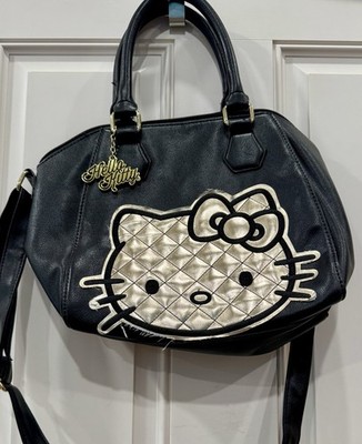 マ*ん様 新品 本革 HELLO KITTY PRECIOUS バッグ 2014 Loungefly Sanrio HELLO KITTY Black & Silver Hand Shoulder Bag