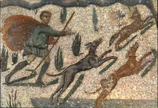 Hunter and Dogs Piazza Armerina Sicily vintage postcard n608