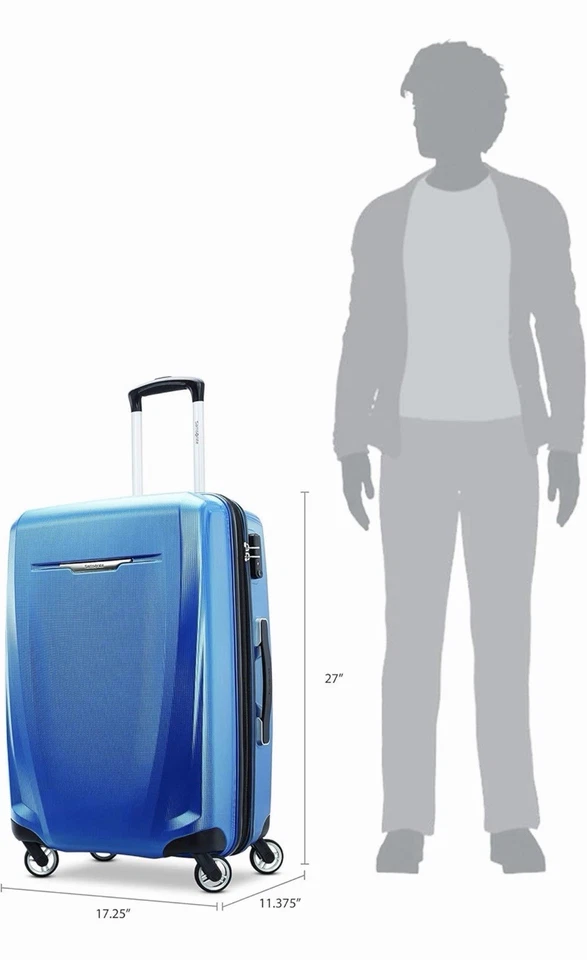 SAMSONITE WINFIELD 3 DLX HARDSIDE EXPANDABLE LUGGAGE SPINNERS, 25 IN, BLUE/NAVY - Image 2 of 4