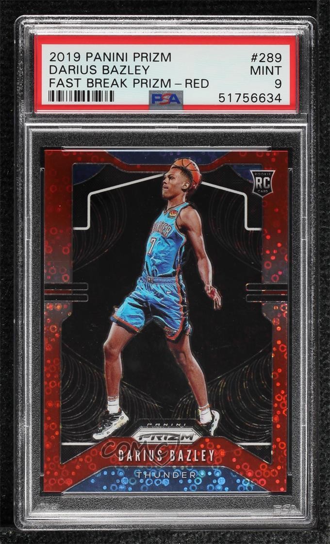 2019 Panini Prizm Fast Break Red 48/125 Darius Bazley PSA 9 MINT Rookie RC 5xx
