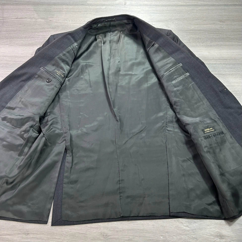 Blazer Corneliani Traje Chaqueta Hombre 44R Gris Super 110s Lana Hecho en Italia Foto 3 de 4