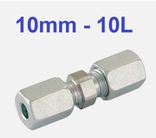 10L Equal Straight Hydraulic Compression Fitting Coupling Tube Pipe Joiner 10mm