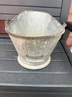 VINTAGE REEVES GALVANIZED STEEL HOG SCUTTLE COAL ASH BUCKET WITH HANDLE — photo 7