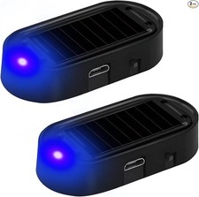 2PCS Solar-Powered Dummy Security Alarm with Light Sensor, Anti-Th Color: Blue