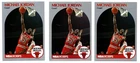 1990-91  NBA Hoops Michael Jordan card# 65 (lot of 3 cards)