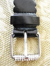 JUSTICE GIRLS BLACK FLOWER PRINT RHINESTONE BELT SZ SMALL DAZZLING 