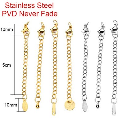 10pcs Steel Chain Extenders with Clasps   Diy Jewelry Making