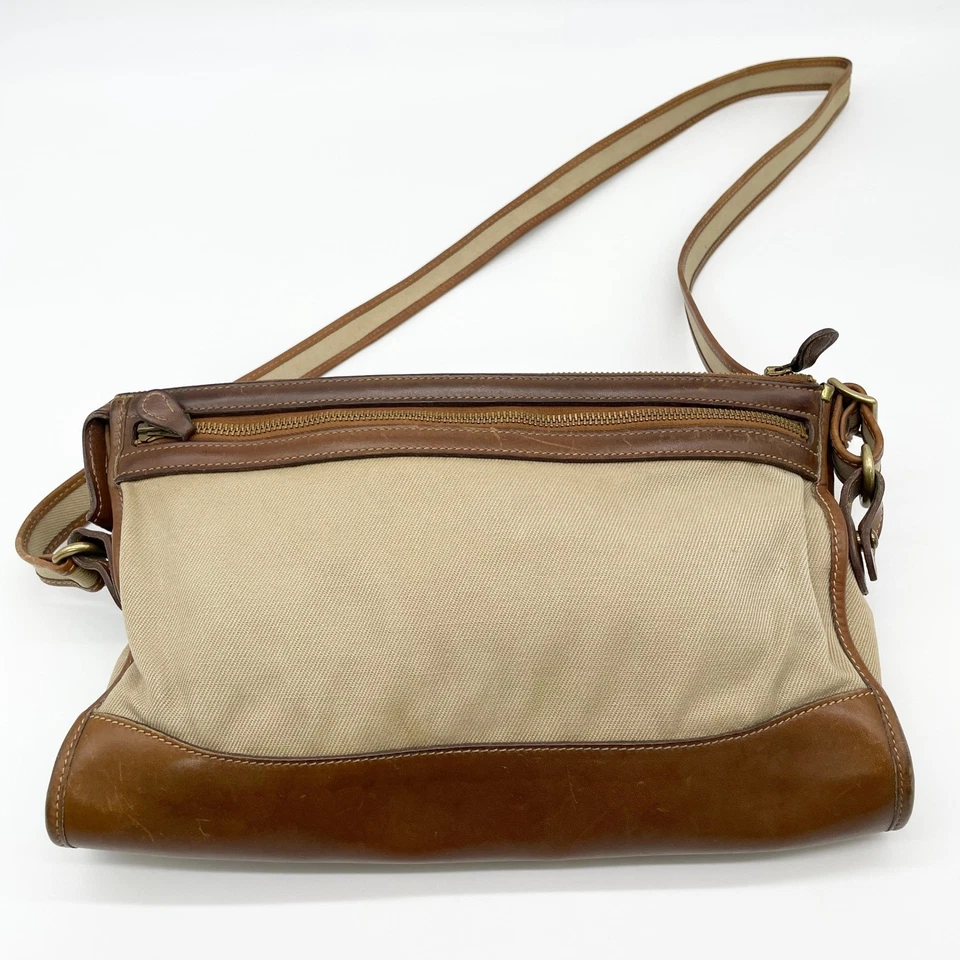 Vintage Ghurka Womens Crossbody Bag The Envoy Leather Canvas Old Money Heritage - Image 4 of 4