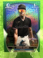 Janero Miller /99 Green Mojo - 2023 Bowman Chrome #BCP-184 Miami Marlins 1st