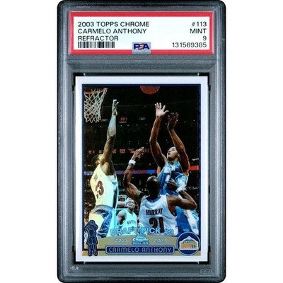 NBAカード　Carmelo Anthony rc refractor 2003 Topps Chrome Refractor #113 Carmelo Anthony Rookie RC PSA 9
