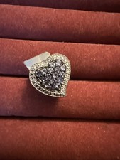 Sterling Silver Ring Amethyst Heart Natural Gemstone