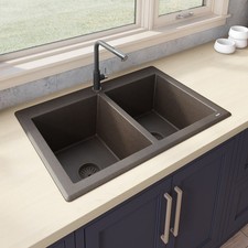 Ruvati 33x22 inch epiGranite Drop-in Topmount Granite Composite Sink- RVG1388ES