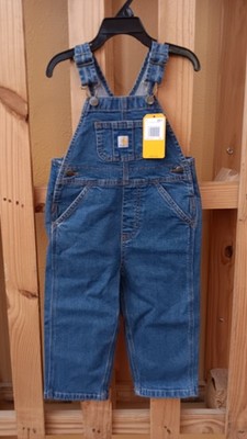 Carhartt Denim Bib Overalls kids Boys Washed Denim New with tags