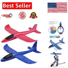 2 Pack Foam Airplane Toys - 17.5” Glider & Reversal Modes for Kids Ages 3-12