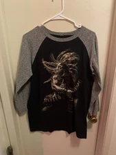 Zakk Wylde Black Label Society Full Print Baseball Shirt Rare Medium Ozzy Rock