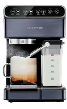 Chefman 6-in-1 Espresso Machine w Steamer Automatic One-Touch Coffee Maker EXLNT