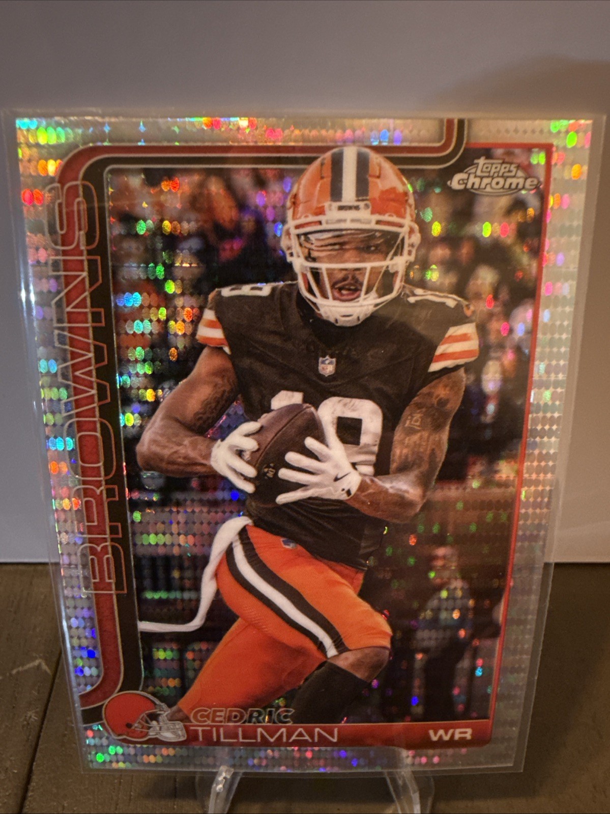 2025 Topps Chrome Cedric Tillman #67 Cleveland Browns Pulsar Refractor
